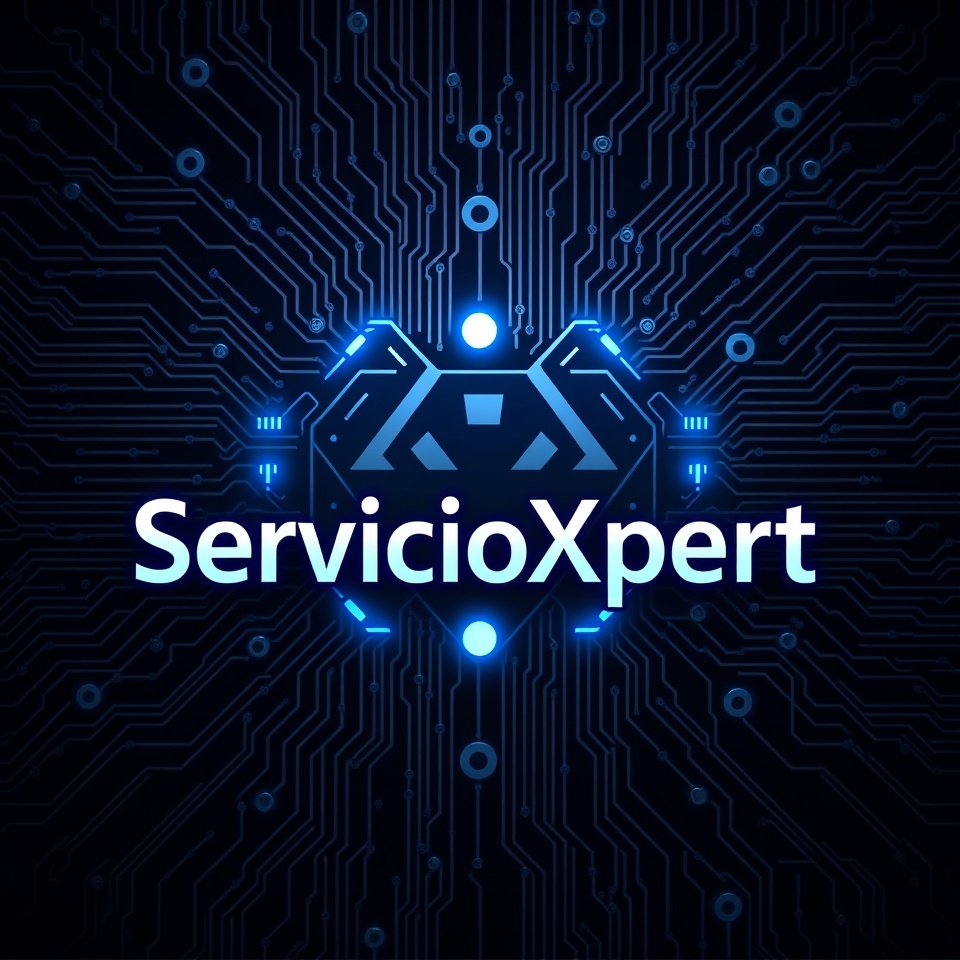 Aqui Tienes El Diseno Del Logo Moderno Para ServicioXpert Sobre Un Fondo De Circuito. Espero Que Te Guste El Resultado. Si Necesitas Mas Cambios O Un Estilo Diferente No Dudes En Decirmelo